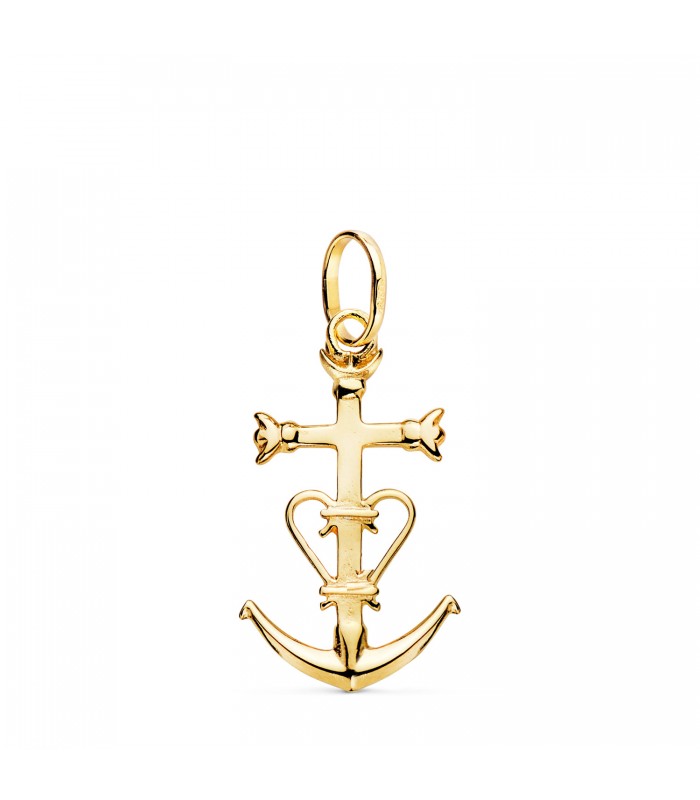 Croce della Camargue oro giallo 18kt 23mm, gioielli online, ciondolo uomo.