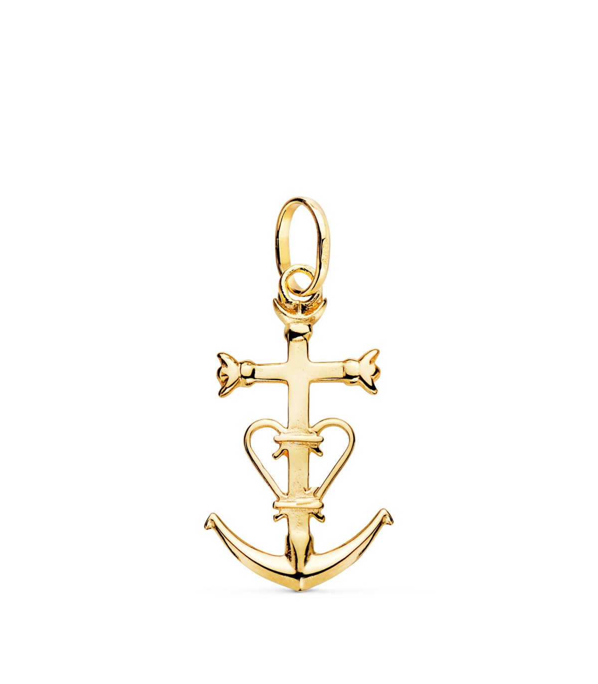 Croce della Camargue oro giallo 18kt 23mm, gioielli online, ciondolo uomo.