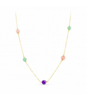 Collana Sevilla oro 18kt sfere colorate, gioielli e collane da donne.