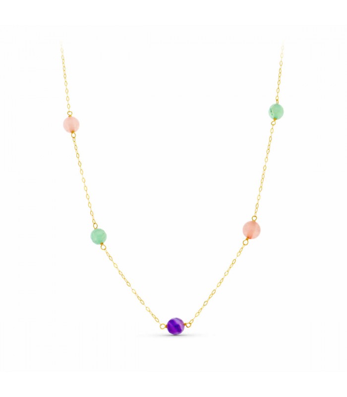 Collier Sevilla Or 18K Pierres Couleur, bijoux en ligne pour femmes.