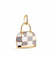 Colgante charm Luxury bolso cuadros gris Oro 18K