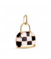 Pendentif charm Luxury sac carreaux noire Or 18K