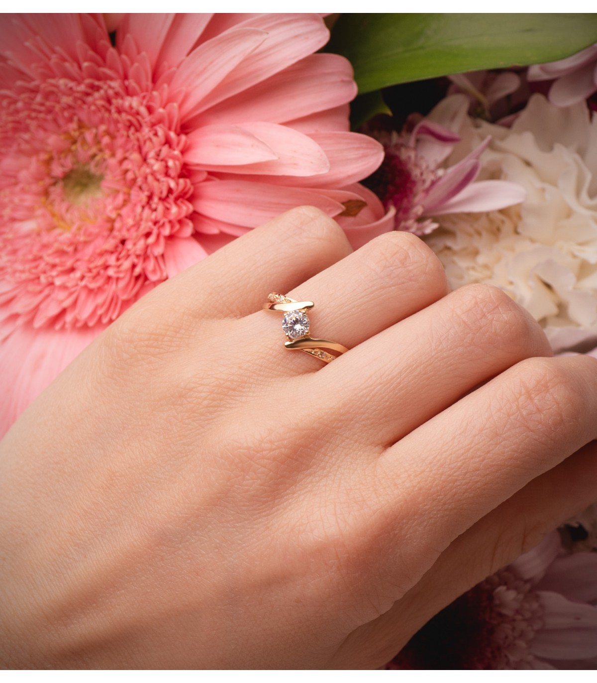 Anello di fidanzamento Solitario Davinze Oro 18K