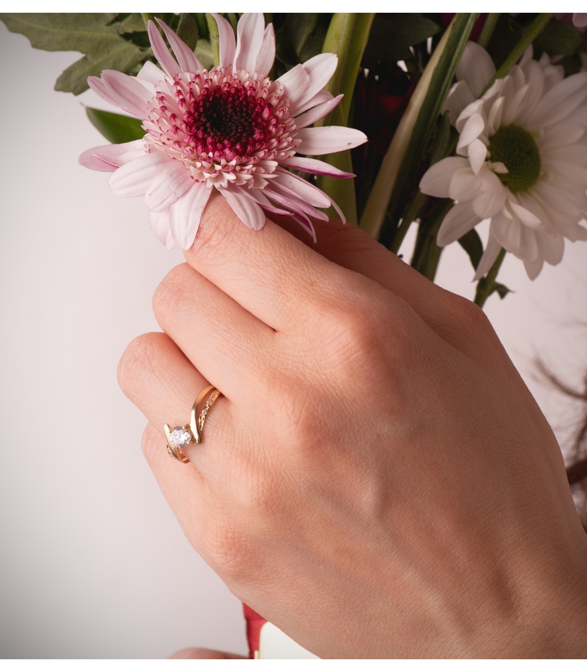 Bague fiançailles Solitaire Davinze Or 18K