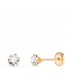Pendientes garras Montecarlo 4mm Oro 18K. Dormilonas bebé circonitas garras.