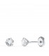 Orecchini griffe Monte Carlo 4mm oro bianco. Orecchini bambina e donna con punto luce.