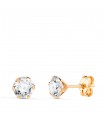 Orecchini griffe 5 mm Monte Carlo oro 18K