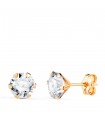 Orecchini griffe 6 mm Monte Carlo oro 18K