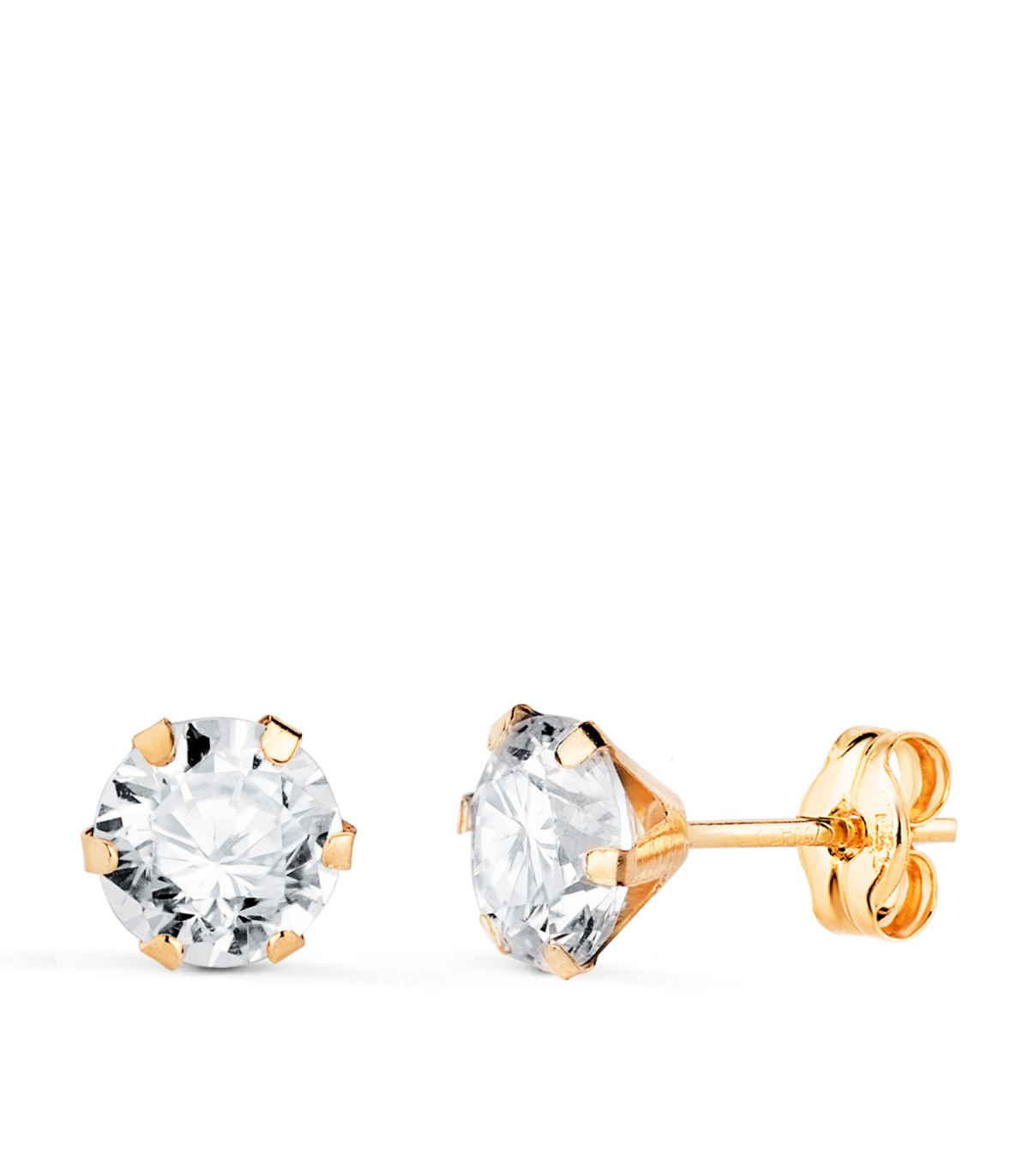Puces d'oreilles griffes 6 mm Monte-Carlo Or 18K, boucles d'oreilles femme et enfant.