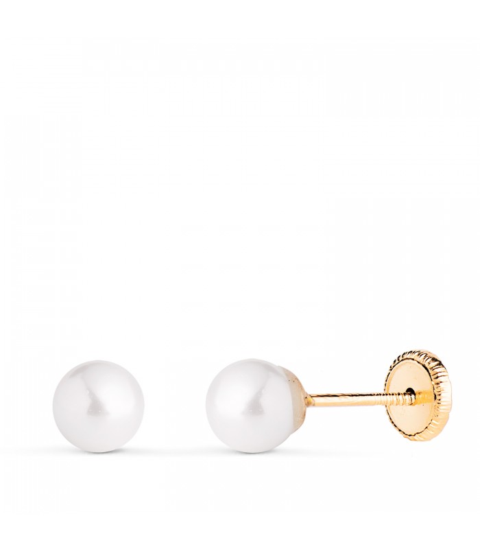 Orecchini oro Mariela perla 5 mm 18 Kt