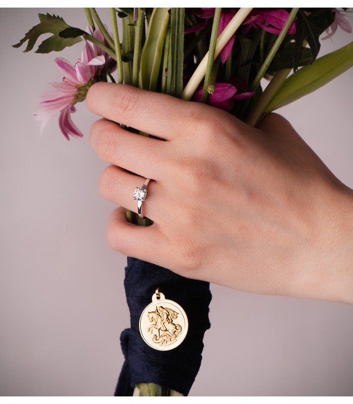 Solitario da donna oro bianco Ammon 18kt | Anelli proposta di matrimonio e fidanzamento