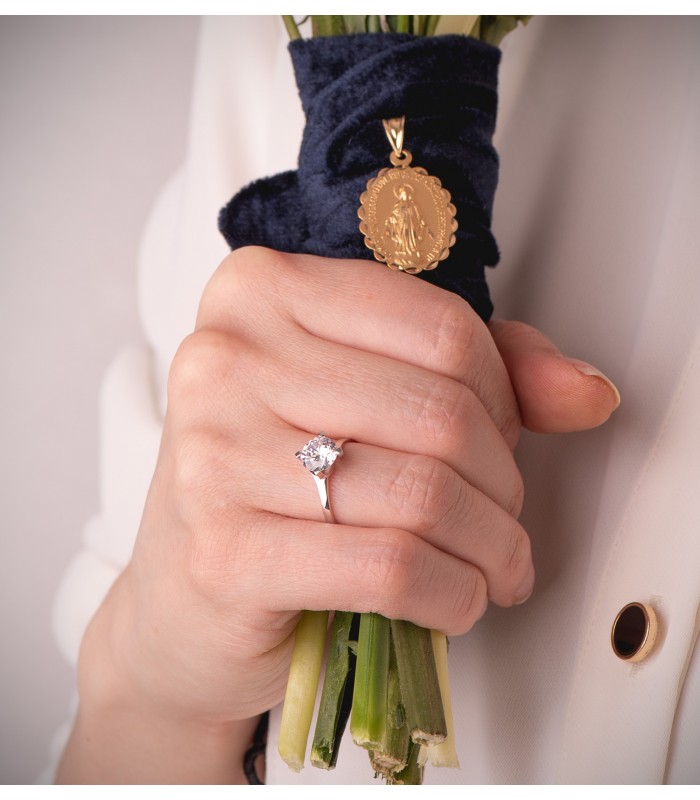 Solitaire Femme Or Blanc 18K Bremen
