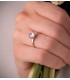 Solitario Mujer Oro Blanco 18K Davos anillo de compromiso boda novia amor