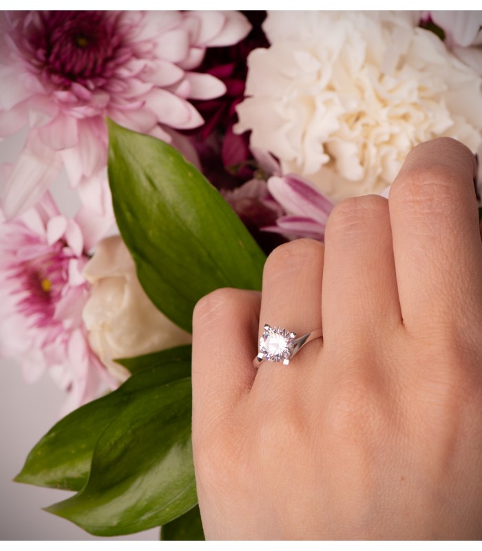 Solitaire Femme Or Blanc 18K Bremen