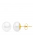 Perlenohrstecker weiß - Zuchtperle Ø 10 mm - Goldohrringe 18K für Damen.