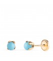 Pendientes Marianela Turquesa 3mm 18 Ktes