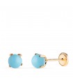 Orecchini Marianela Turchese 5mm 18 Kt