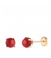Pendientes Marianela Coral 5mm 18 Ktes