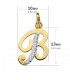 Colgante mujer con letra B en Oro 18 K y circonitas, medida 13 mm