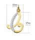 Ciondolo con iniziale C per donna, misura 17 mm, gioielli personalizzati oro 18Kt