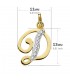 Colgante mujer con letra D en Oro 18 K y circonitas, medida 13 mm