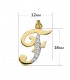 Colgante mujer con letra F en Oro 18 K y circonitas, joyas personalizadas