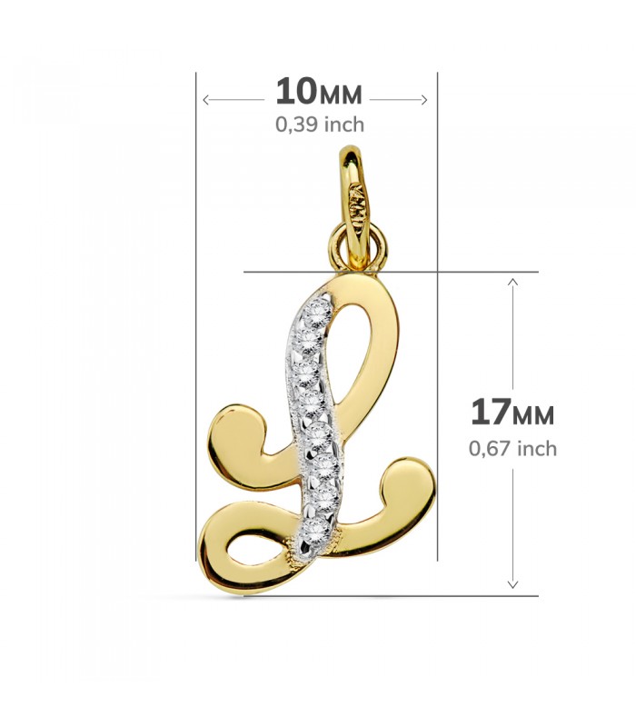 Colgante letra L con circonitas 18K, joyas personalizadas con iniciales