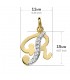 Pendentif femme avec lettre R en Or 18K et zircones, bijoux personnalisés