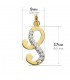 Pendentif femme avec lettre S en Or 18K et zircones, bijoux personnalisés