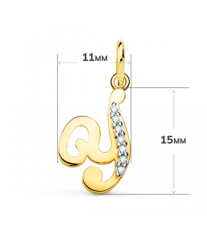 Colgante letra Y con circonitas 18K, joyas personalizadas con iniciales
