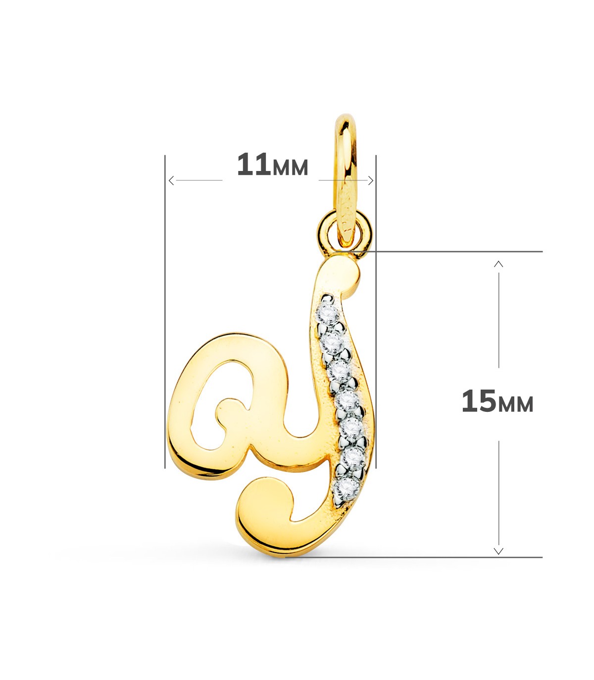 Colgante letra Y con circonitas 18K, joyas personalizadas con iniciales