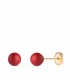 Pendientes oro coral Mariela 5 mm 18 Ktes, pendientes niña oro.