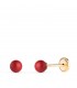 Boucles d'oreilles or corail Mariela 4 mm 18 Carats, enfant et fille.