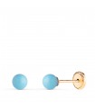Pendientes oro turquesa Mariela 4 mm 18 Ktes
