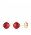 Pendientes oro coral Mariela 6 mm 18 Ktes