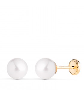 Orecchini per bambina oro perla Mariela 7 mm 18 carati