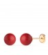 Pendientes niña oro con bola coral Mariela 7 mm 18 Ktes