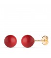 Orecchini oro corallo Mariela 7 mm 18 carati