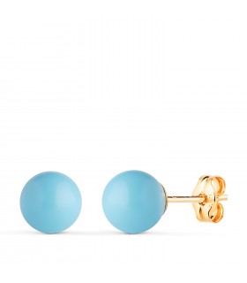 Pendientes bola turquesa Mariela Oro 18K 7mm