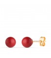 Orecchini sfera corallo Mariela Oro 18Kt 6mm