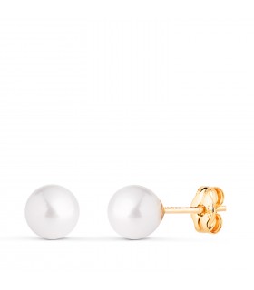 Orecchini sfera perla Mariela Oro 18Kt 6mm