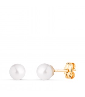 Pendientes bola perla Mariela Oro 18K 5mm