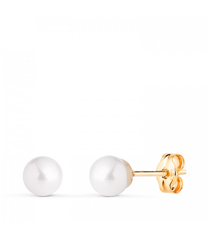Pendientes bola perla Mariela Oro 18K 5mm