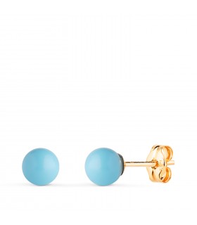 Pendientes bola turquesa Mariela Oro 18K 5mm