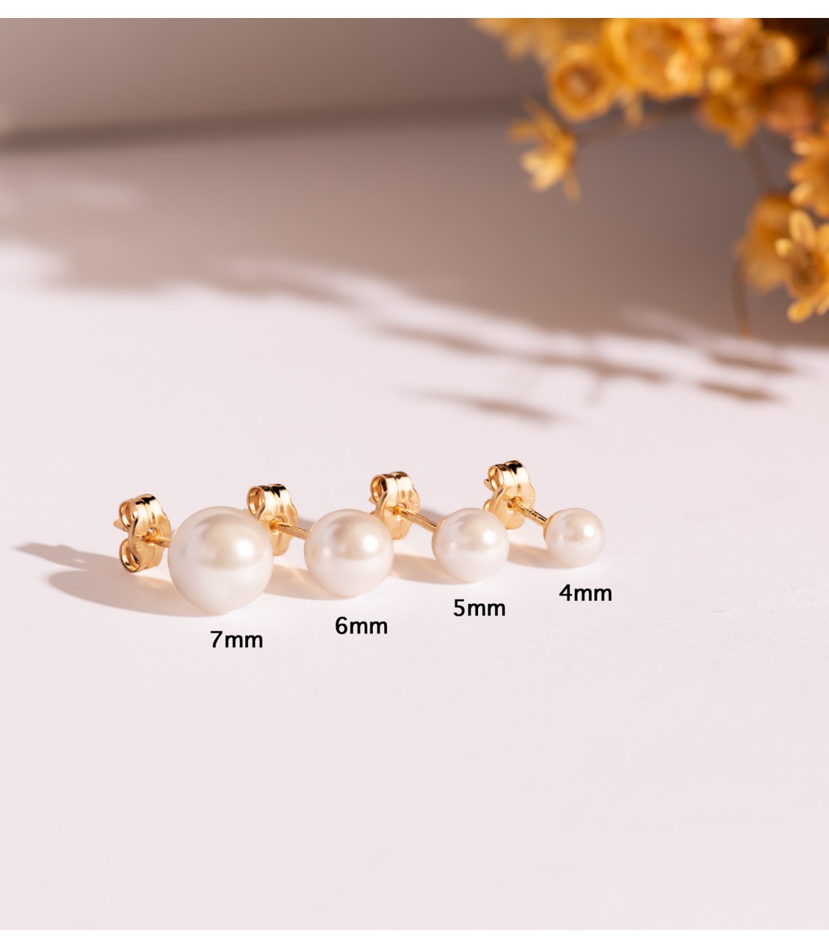 Boules perles en or 18 carats, Boucles d'oreilles enfant Mariela