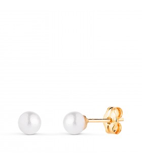 Pendientes bola perla Mariela Oro 18K 4mm