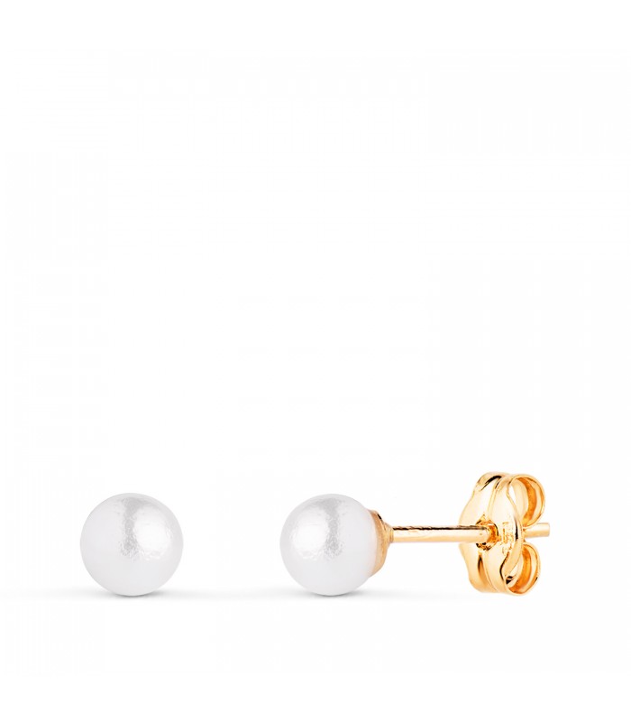 Boucles d'oreilles boule perle Mariela Or 18K 4mm