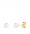 Boucles d'oreilles boule perle Mariela Or 18K 4mm