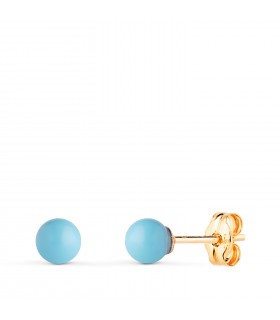 Pendientes bola turquesa Mariela Oro 18K 4mm
