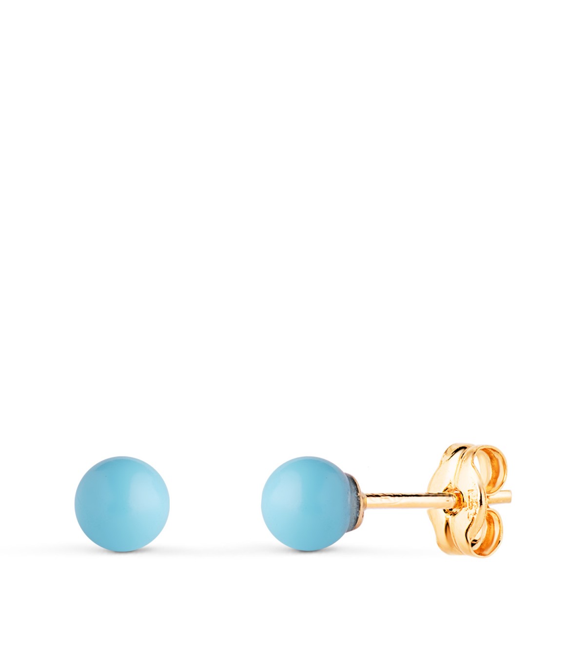 Pendientes bola turquesa Mariela Oro 18K 4mm